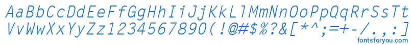 Шрифт LetterGothicMtOblique – синие шрифты