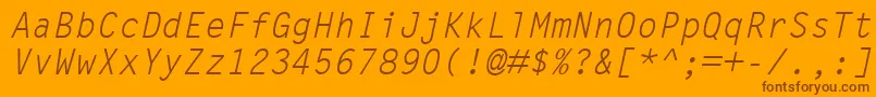 Czcionka LetterGothicMtOblique – brązowe czcionki na pomarańczowym tle