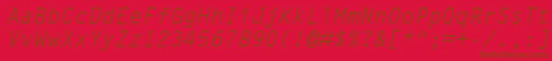 フォントLetterGothicMtOblique – 赤い背景に茶色の文字