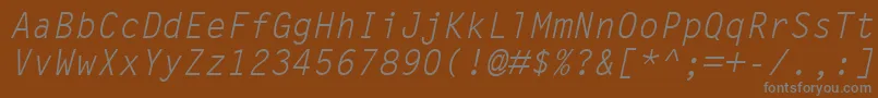 Шрифт LetterGothicMtOblique – серые шрифты на коричневом фоне
