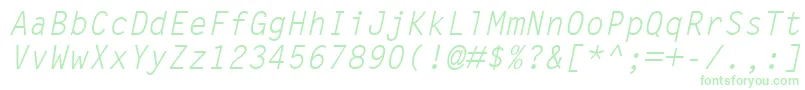 LetterGothicMtOblique-fontti – vihreät fontit valkoisella taustalla