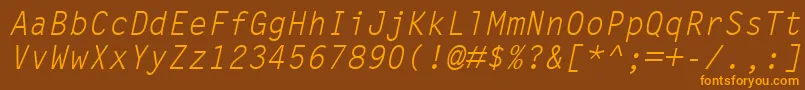 LetterGothicMtOblique Font – Orange Fonts on Brown Background