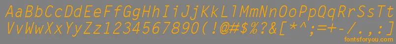 Шрифт LetterGothicMtOblique – оранжевые шрифты на сером фоне