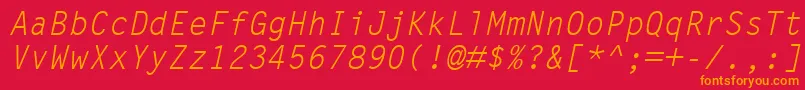 LetterGothicMtOblique Font – Orange Fonts on Red Background