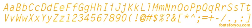 LetterGothicMtOblique Font – Orange Fonts on White Background