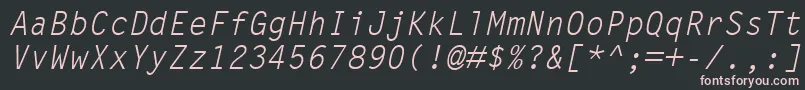 Шрифт LetterGothicMtOblique – розовые шрифты на чёрном фоне
