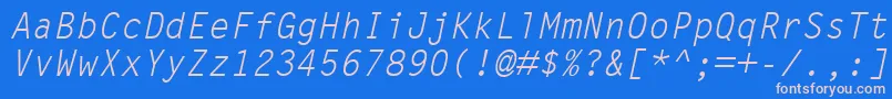 フォントLetterGothicMtOblique – ピンクの文字、青い背景