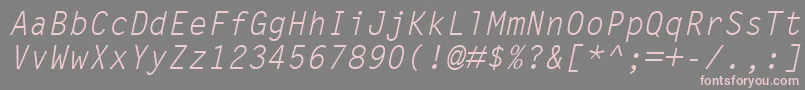 Шрифт LetterGothicMtOblique – розовые шрифты на сером фоне