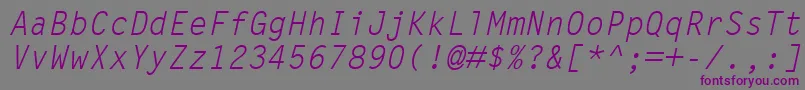 Шрифт LetterGothicMtOblique – фиолетовые шрифты на сером фоне