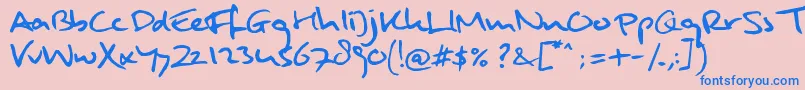 MuldersHandwriting Font – Blue Fonts on Pink Background