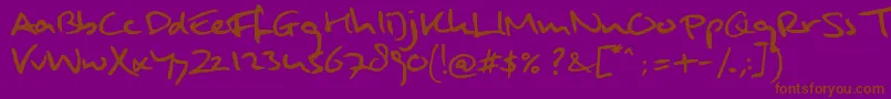 Police MuldersHandwriting – polices brunes sur fond violet
