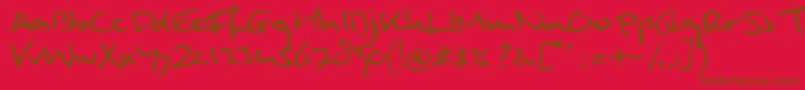 MuldersHandwriting Font – Brown Fonts on Red Background