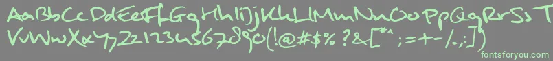 Fonte MuldersHandwriting – fontes verdes em um fundo cinza