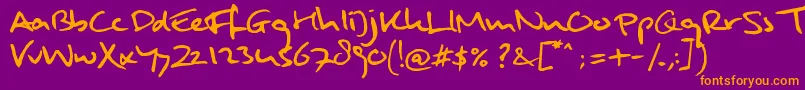Lisätietoja MuldersHandwriting-fontista MuldersHandwriting-fontti – oranssit fontit violetilla taustalla