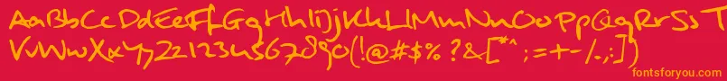 MuldersHandwriting Font – Orange Fonts on Red Background