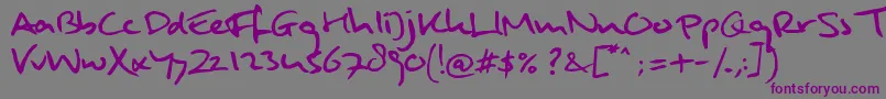 MuldersHandwriting Font – Purple Fonts on Gray Background