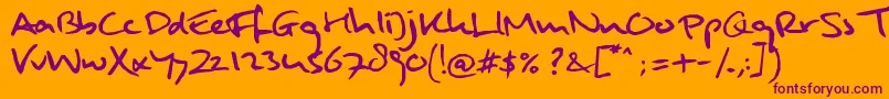 Lisätietoja MuldersHandwriting-fontista MuldersHandwriting-fontti – violetit fontit oranssilla taustalla