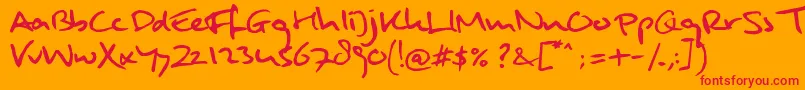 MuldersHandwriting Font – Red Fonts on Orange Background