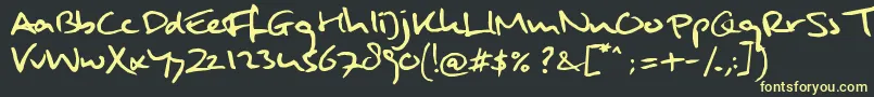 フォントMuldersHandwriting – 黒い背景に黄色の文字