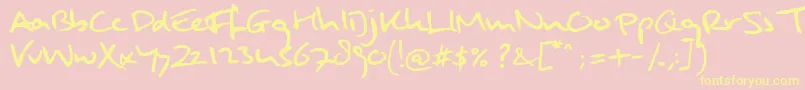 MuldersHandwriting Font – Yellow Fonts on Pink Background