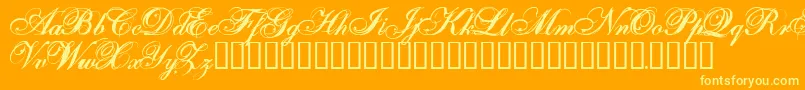 Onefs-Schriftart – Gelbe Schriften auf orangefarbenem Hintergrund