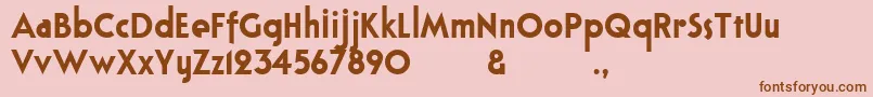 Bloxhallsample-Schriftart – Braune Schriften auf rosa Hintergrund