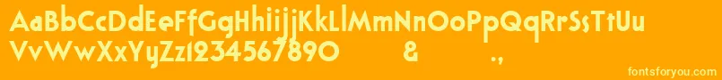 Bloxhallsample Font – Yellow Fonts on Orange Background