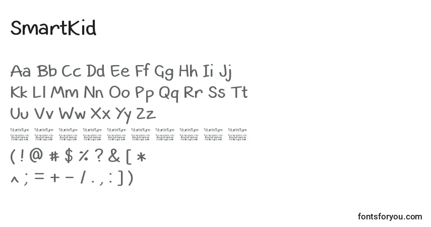 SmartKid-fontti – aakkoset, numerot, erikoismerkit