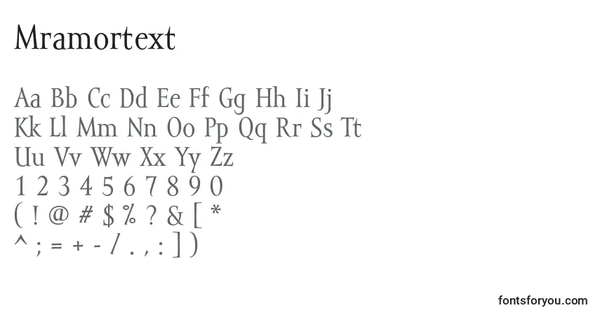 Czcionka Mramortext – alfabet, cyfry, specjalne znaki