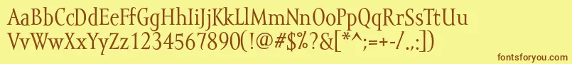 Mramortext-fontti – ruskeat fontit keltaisella taustalla