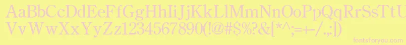 Ctry-fontti – vaaleanpunaiset fontit keltaisella taustalla