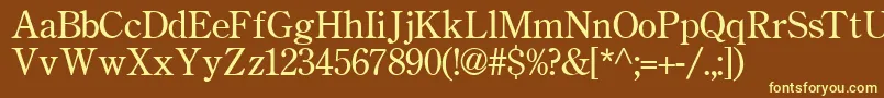 Ctry-fontti – keltaiset fontit ruskealla taustalla