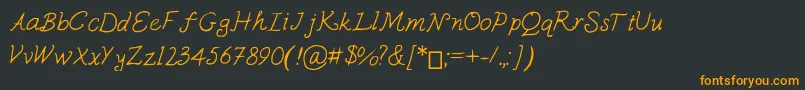 フォントSusquehanna – 黒い背景にオレンジの文字