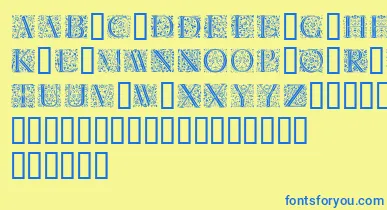 Florl font – Blue Fonts On Yellow Background