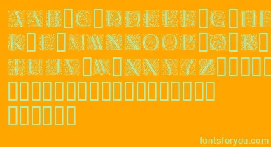 Florl font – Green Fonts On Orange Background