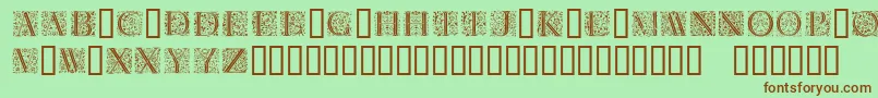 フォントFlorl – 緑の背景に茶色のフォント
