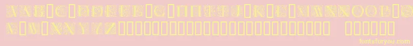 Florl-Schriftart – Gelbe Schriften auf rosa Hintergrund
