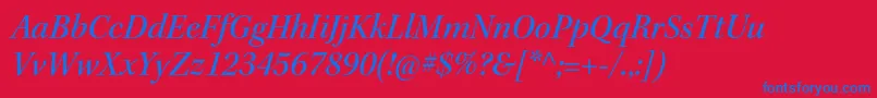 KeplerstdMediumitsubh Font – Blue Fonts on Red Background