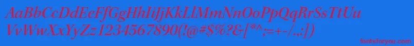 KeplerstdMediumitsubh Font – Red Fonts on Blue Background