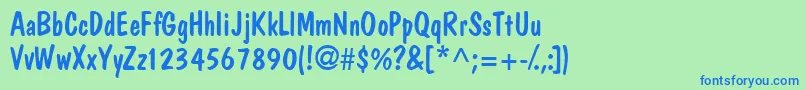 Jargonssk Font – Blue Fonts on Green Background