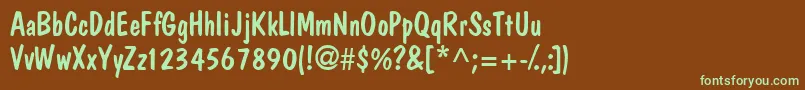 Jargonssk Font – Green Fonts on Brown Background