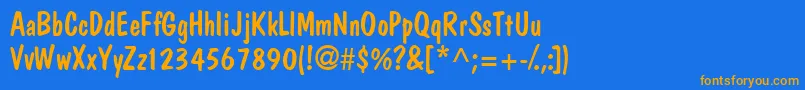 Jargonssk Font – Orange Fonts on Blue Background