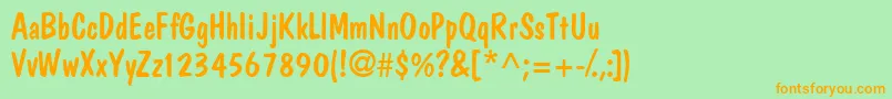 Jargonssk Font – Orange Fonts on Green Background