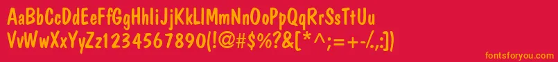 Jargonssk Font – Orange Fonts on Red Background