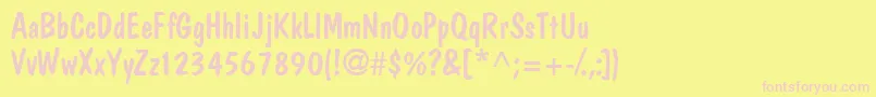 Jargonssk Font – Pink Fonts on Yellow Background