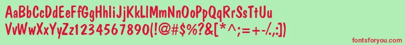 Jargonssk Font – Red Fonts on Green Background