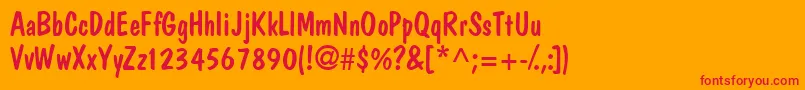 Jargonssk Font – Red Fonts on Orange Background