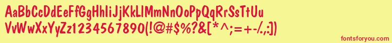 Jargonssk Font – Red Fonts on Yellow Background