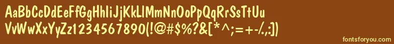 Jargonssk Font – Yellow Fonts on Brown Background