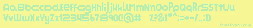 ZesstypeGrafika Font – Green Fonts on Yellow Background